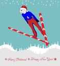 Christmas mouse skiing. Royalty Free Stock Photo